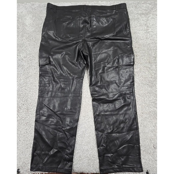 Abercrombie Fitch Pants Womens 37/24L Black 90s Relaxed‎ Jean High Waist Vegan - Picture 7 of 13